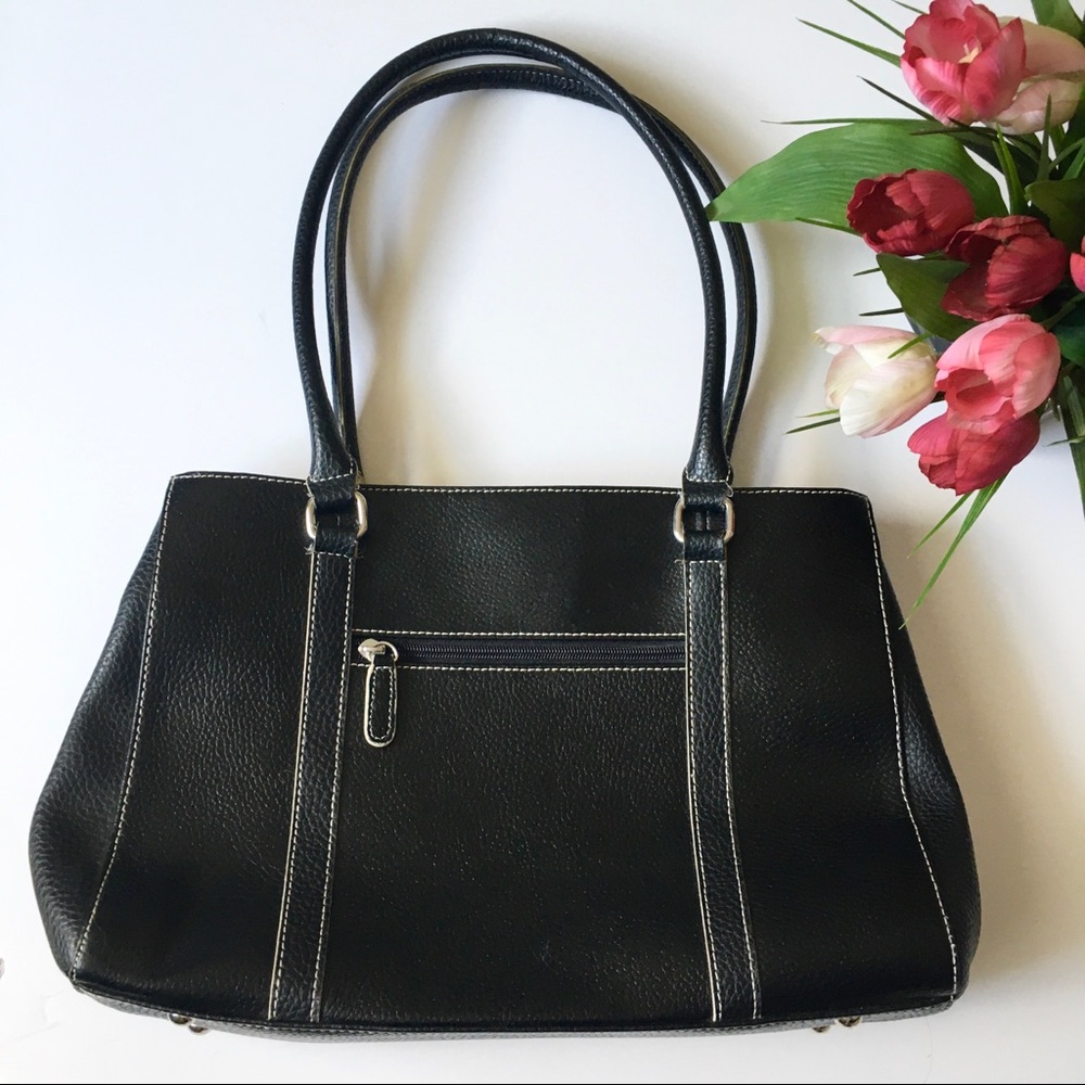 Wilson Leather • black pebbled leather tote
